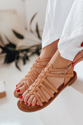 Sandały damskie IRALIE beżowe Dstreet ZY0943