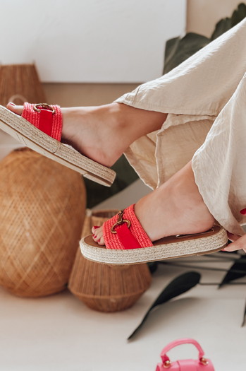 Klapki damskie MISSWAVE czerwone Dstreet ZY0948