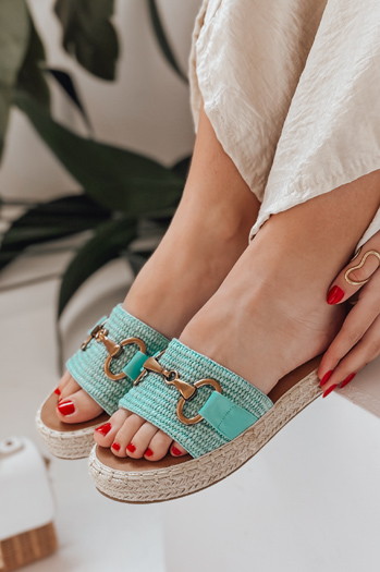 Klapki damskie MISSWAVE zielone Dstreet ZY0949