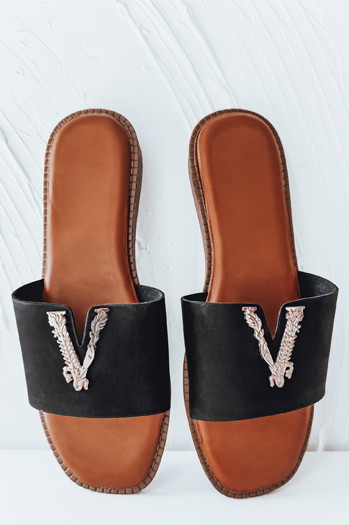 Klapki damskie SOLVINA czarne Dstreet ZY0958