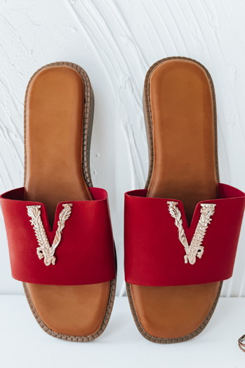 Klapki damskie SOLVINA czerwone Dstreet ZY0960