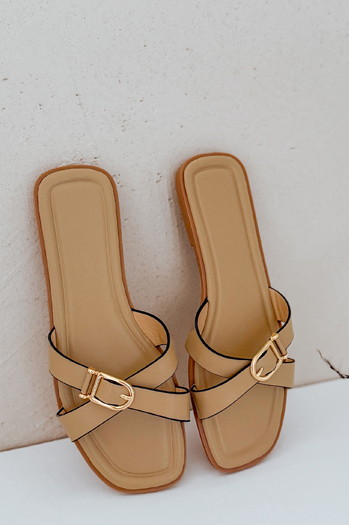 Klapki damskie BELICCA khaki Dstreet ZY0979