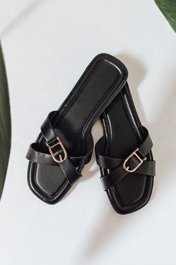 Klapki damskie BELICCA czarne Dstreet ZY0983