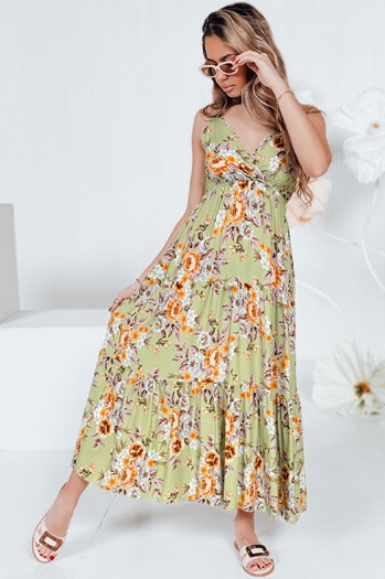 Sukienka maxi MISSBLOSSY zielona Dstreet EY2619