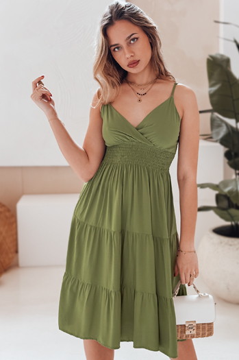 Sukienka midi zielona MISSBREEZE  Dstreet EY2623