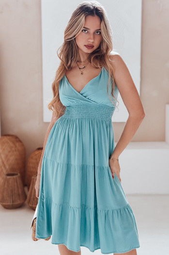 Sukienka midi MISSBREEZE błękitna Dstreet EY2624