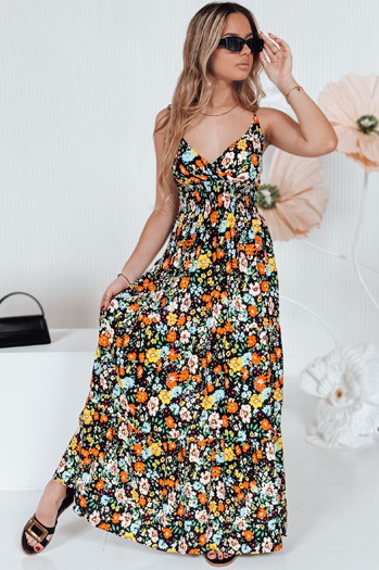 Sukienka maxi FLOWMISS czarna w kwiaty Dstreet EY2627