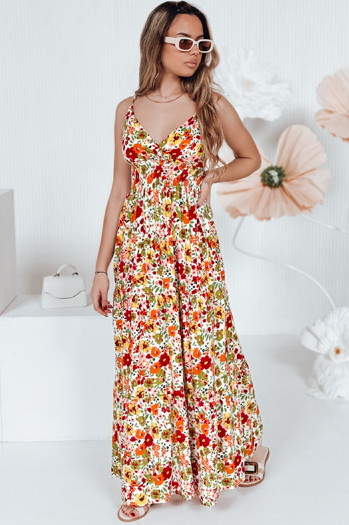 Sukienka maxi FLOWMISS biała w kwiaty Dstreet EY2629