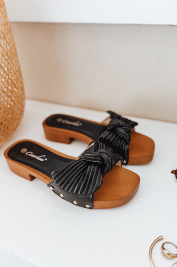 Klapki damskie CHICWOOD czarne Dstreet ZY0990