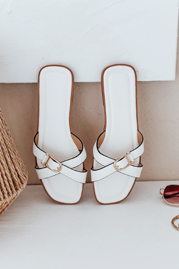 Klapki damskie BELICCA białe Dstreet ZY0998