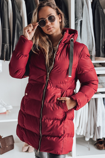 Kurtka damska zimowa z kapturem GABRIELLE bordowa Dstreet TY4920