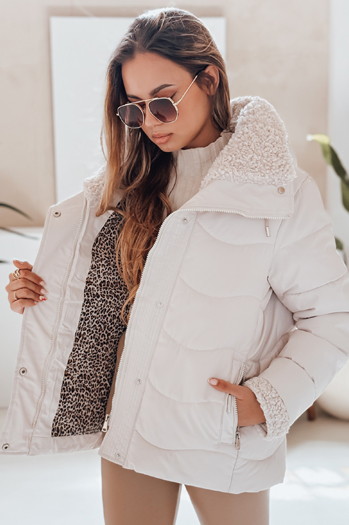Kurtka damska zimowa WARMMISS pikowana z kapturem biała Dstreet TY4922