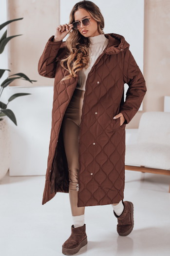 Kurtka zimowa damska LIKEMIRA pikowana brązowa Dstreet TY4927