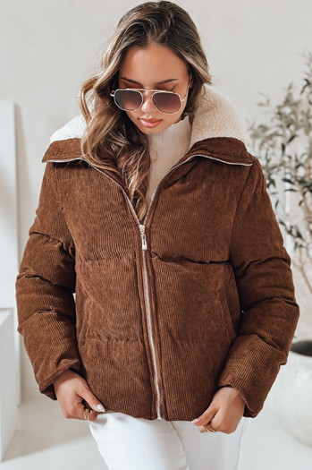 Kurtka damska sztruksowa TRENDYGLAM brązowa Dstreet TY4941