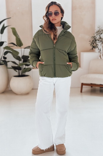 Kurtka damska zimowa krótka pikowana VIBEGIRL zielona Dstreet TY4946