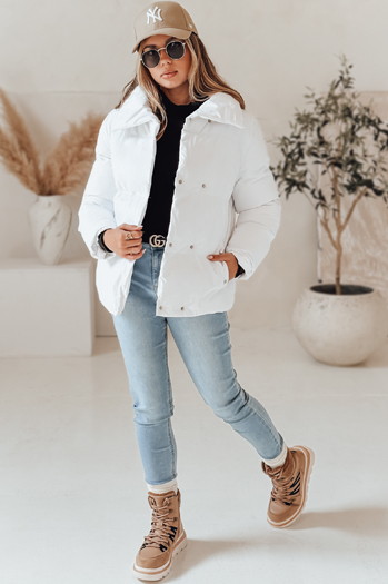 Kurtka zimowa damska pikowana LARO biała Dstreet TY4956