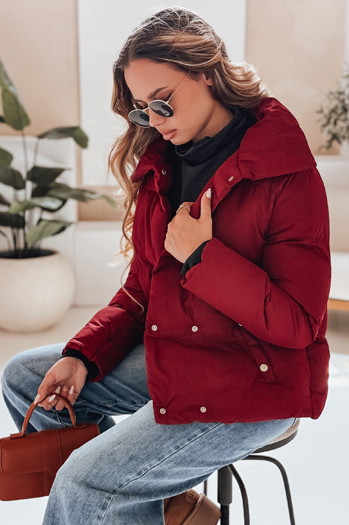 Kurtka zimowa damska pikowana LARO bordowa Dstreet TY4957