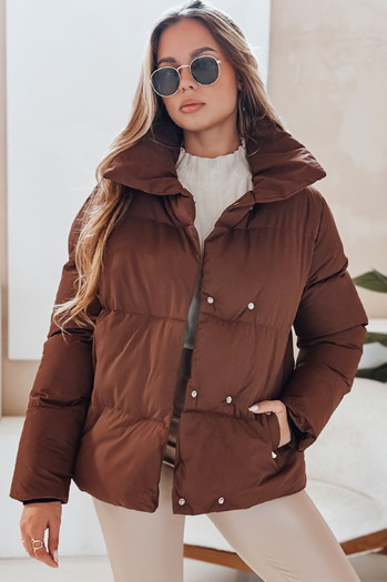 Kurtka zimowa damska pikowana LARO brązowa Dstreet TY4958