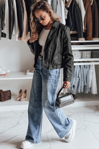 Kurtka skórzana damska ramoneska DARKGLORY czarna Dstreet TY4963