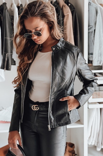 Kurtka skórzana damska ROCKYLADY czarna Dstreet TY4968