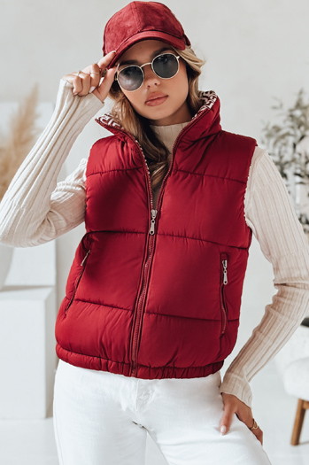 Kamizelka damska pikowana URBANELLE bordowa Dstreet TY4972