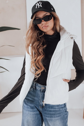 Kamizelka damska pikowana LIKEHUGS biała Dstreet TY4975