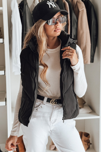 Kamizelka damska pikowana LIKEHUGS czarna Dstreet TY4978