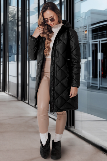 Kurtka zimowa damska SNOWVIBE czarna pikowana Dstreet TY4988