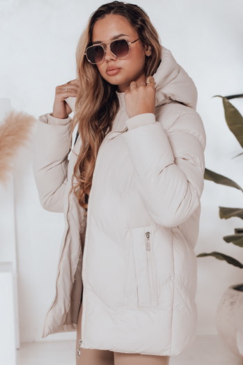 Kurtka zimowa damska SALVONA jasnobeżowa pikowana Dstreet TY5004