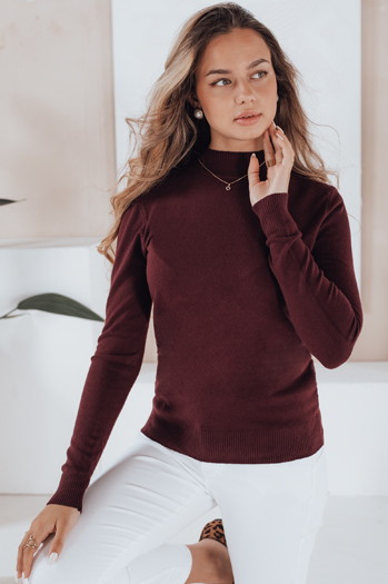 Damski sweter półgolf TARLENA bordowy Dstreet MY2480