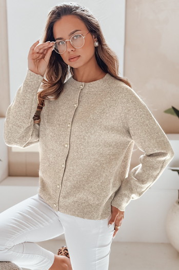 Damski sweter zapinany SELINA beżowy Dstreet MY2514