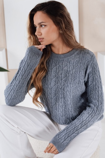 Damski sweter BRAVINAi niebieski Dstreet MY2530