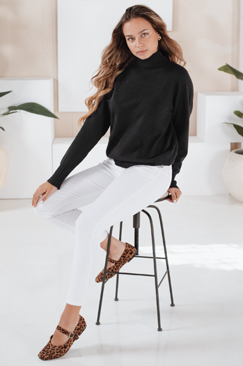 Sweter damski półgolf czarny Dstreet MY2533