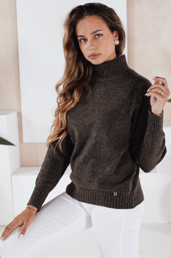 Sweter damski półgolf brązowy Dstreet MY2535