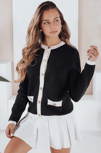 Damski sweter rozpinany czarny CHICLINE Dstreet MY2558