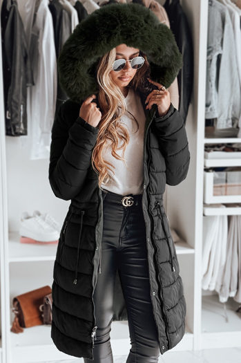 Kurtka parka damska zimowa TRENDNEL dwustronna z kapturem czarna Dstreet TY5023