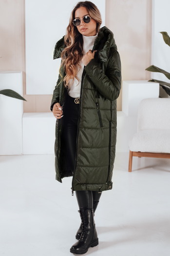 Kurtka damska przejściowa ORVITA pikowana z kapturem zielona Dstreet TY5025