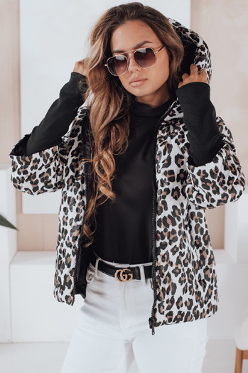 Kurtka damska przejściowa w panterkę VARESSA biała Dstreet TY5032