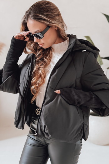 Kurtka damska zimowa MISSLAYER z kapturem czarna Dstreet TY5034