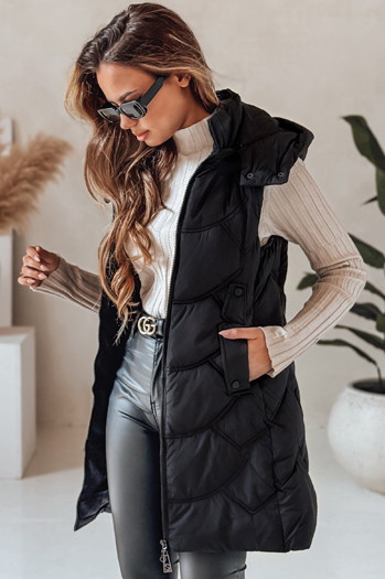 Kamizelka damska ocieplana pikowana czarna Dstreet TY5101