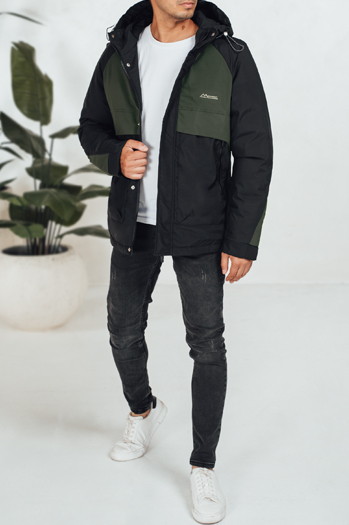 Kurtka męska zimowa z kapturem zielona Dstreet TX5040