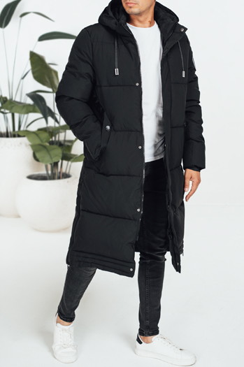 Kurtka męska zimowa z kapturem czarna TX5068