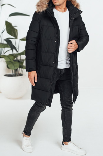 Męska kurtka zimowa pikowana czarna TX5074