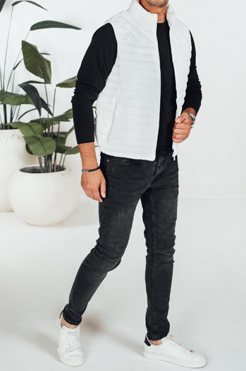 Kamizelka męska pikowana biała Dstreet TX5075