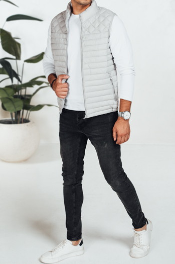 Kamizelka męska pikowana jasnoszara Dstreet TX5078