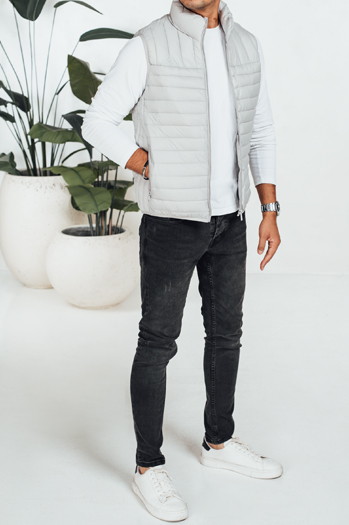 Kamizelka męska pikowana jasnoszara Dstreet TX5080