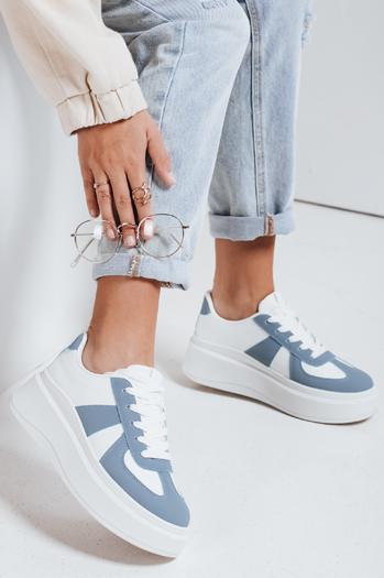 Sneakersy damskie na platformie MODNIKKI niebieskie Dstreet ZY1003
