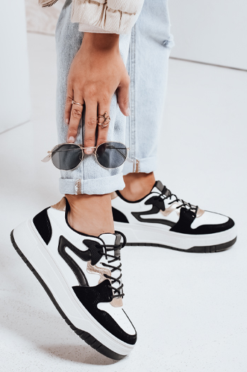 Sneakersy damskie na platformie BEIMEI czarne Dstreet ZY1005