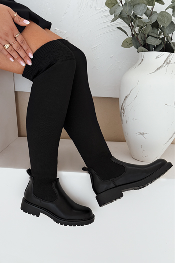 Kozaki damskie za kolano czarne Dstreet ZY1006