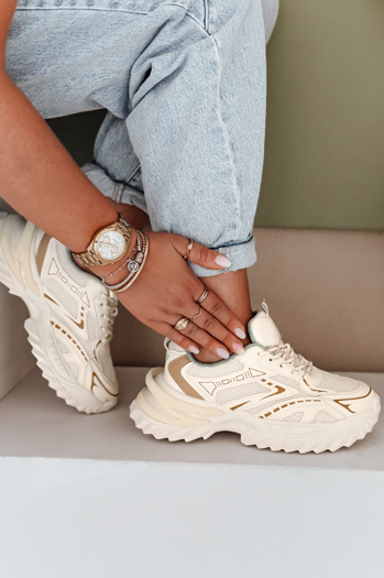Sportowe sneakersy damskie beżowe Dstreet ZY1008